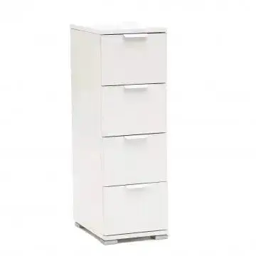 Cassettiera 4 Cassetti Bianca - Dimensioni: cm 27 x 38 x 85 h