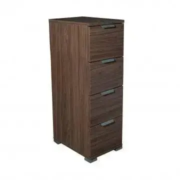 Cassettiera 4 Cassetti Tinta Noce - Dimensioni: cm 27 x 38 x 85 h
