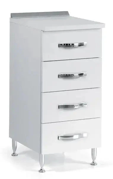 Cassettiera 4 cassetti 40cm bianco frassino