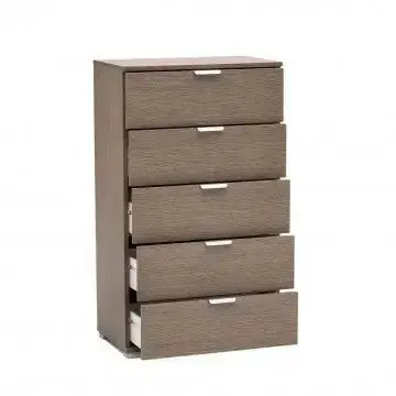Cassettiera 5 Cassetti Rovere Grigio - Dimensioni: cm 60 x 38 x 103 h - Image 2