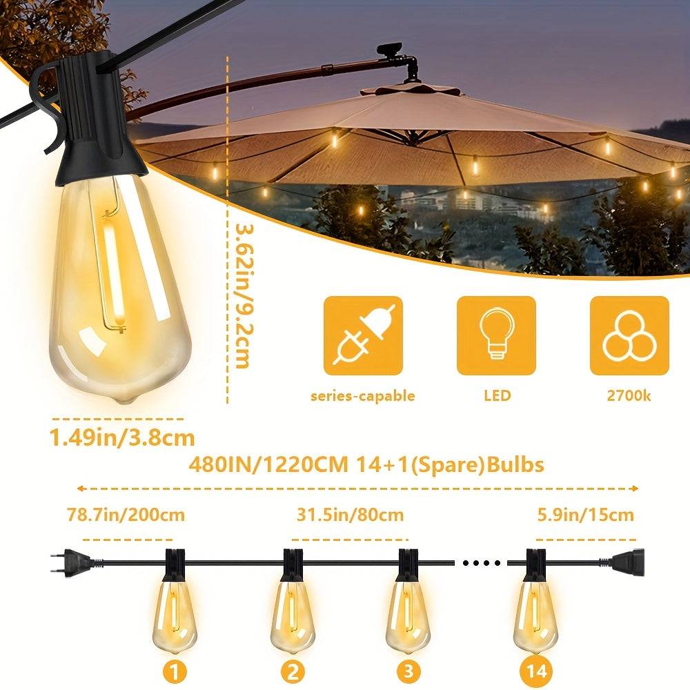 Catena Luminosa LED ST38 30,5 m – Lampadine Edison Dimmerabili Infrangibili per Esterni - Image 13