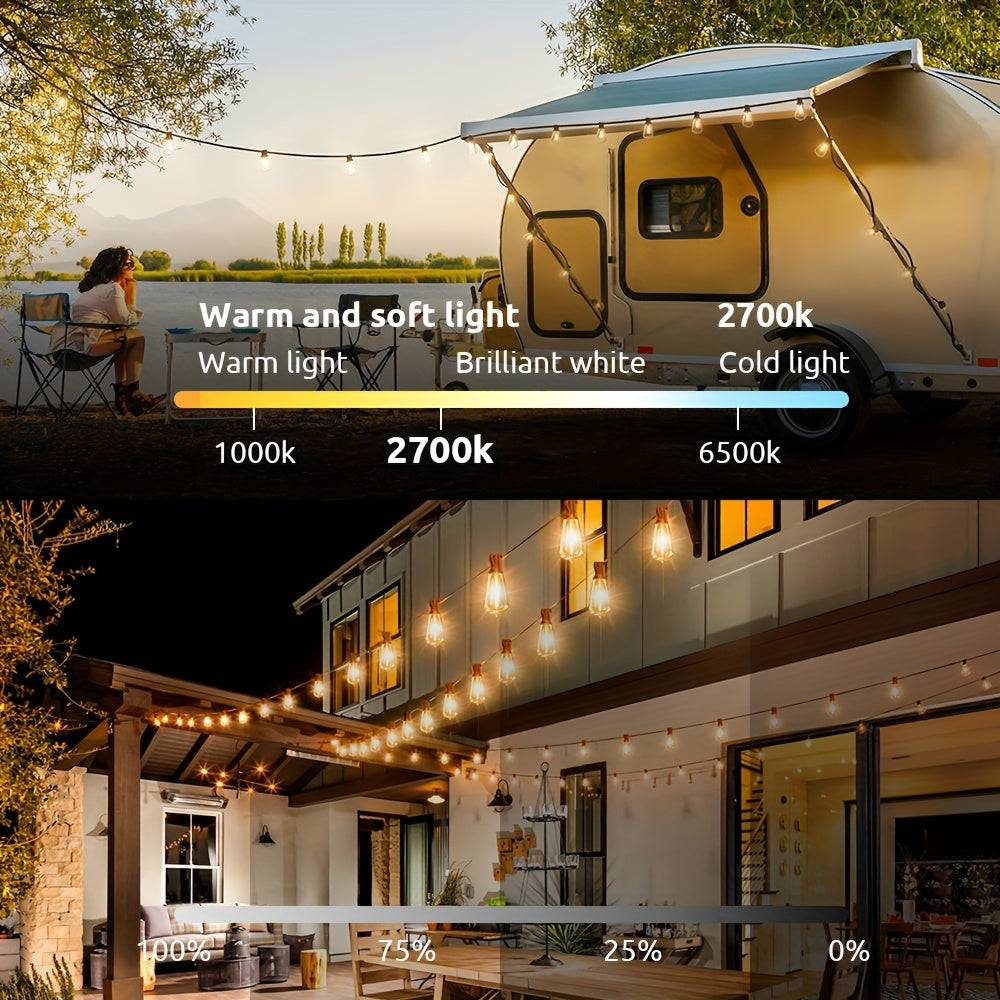 Catena Luminosa LED ST38 30,5 m – Lampadine Edison Dimmerabili Infrangibili per Esterni - Image 4