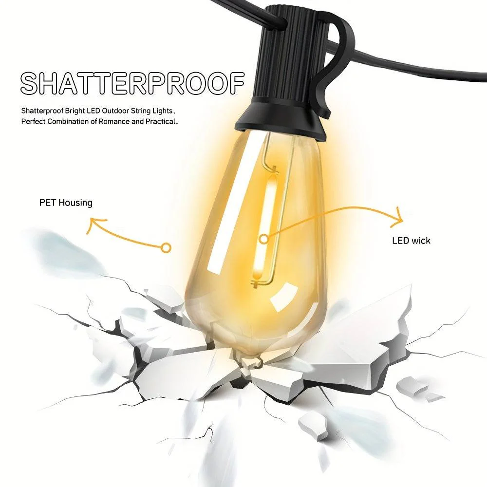 Catena Luminosa LED ST38 30,5 m – Lampadine Edison Dimmerabili Infrangibili per Esterni - Image 5