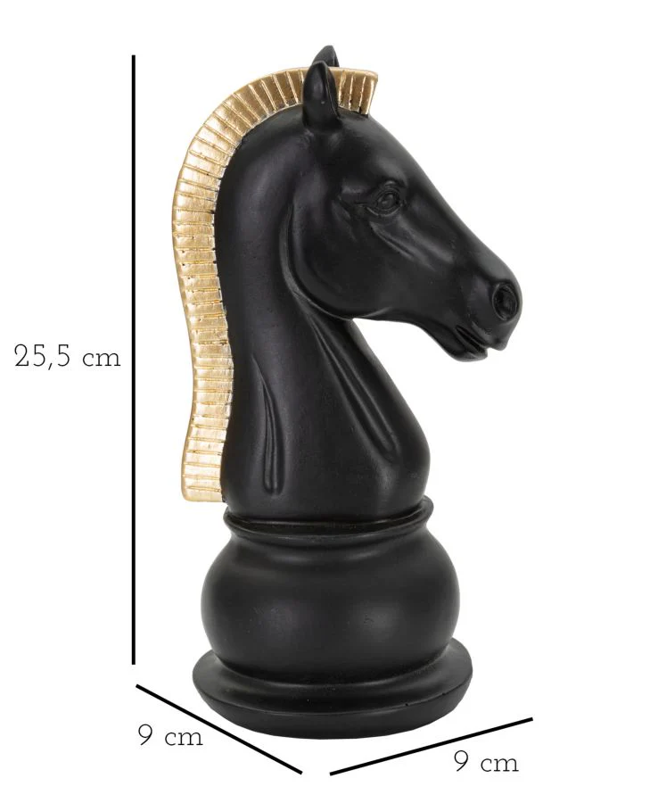 Scultura Elegante Cavallo Nero e Oro 10,5x8,5x19 cm - Image 7