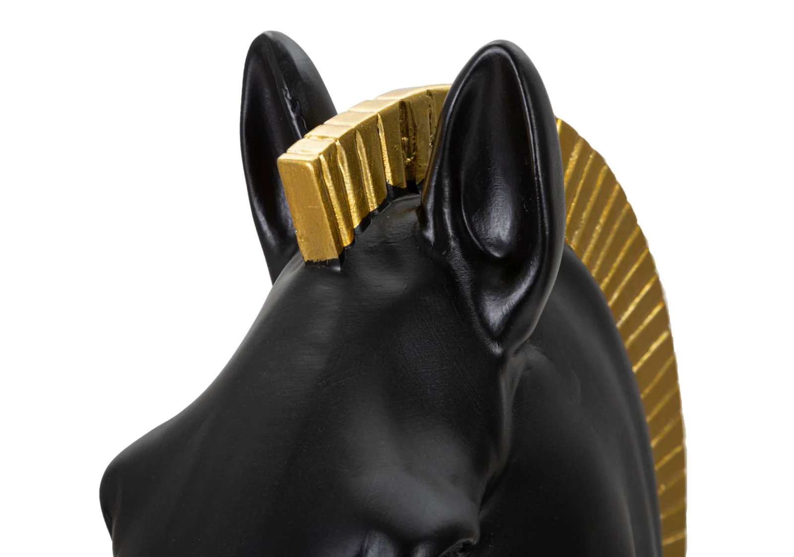 Cavallo Scacchistico Nero con Finiture Dorate cm Ø 18,5x50 - Image 7