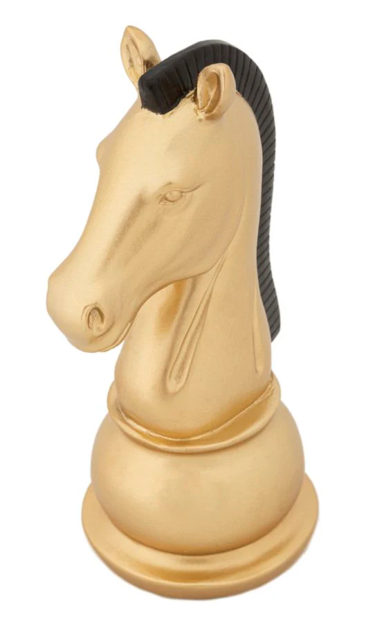 Scultura Cavallo in Oro e Nero - 10,5 x 8,5 x 19 cm - Image 2