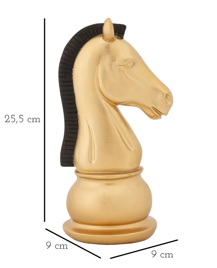 Scultura Cavallo in Oro e Nero - 10,5 x 8,5 x 19 cm - Image 7