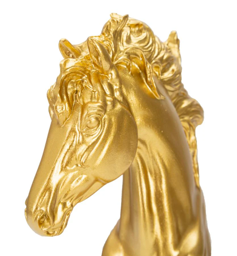 Cavallo Elegante in Oro e Nero cm 14x11x27 - Image 5