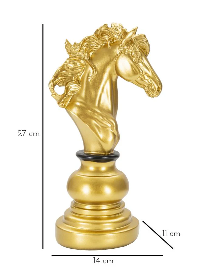 Cavallo Elegante in Oro e Nero cm 14x11x27 - Image 8
