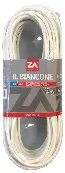 Cavetto zincato biancone mm.4,5 mt.20