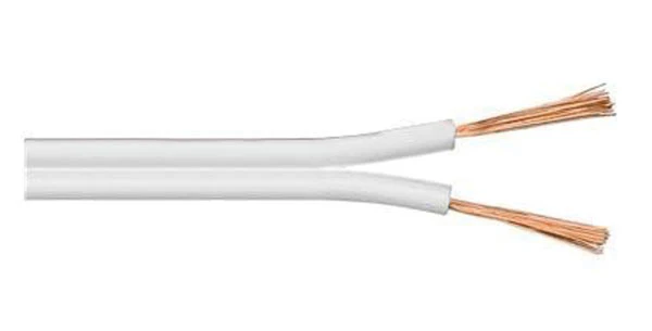 Cavo bipolare piatto 2x0,75 mm² bianco – Bobina 100m per lampade e piccoli impianti