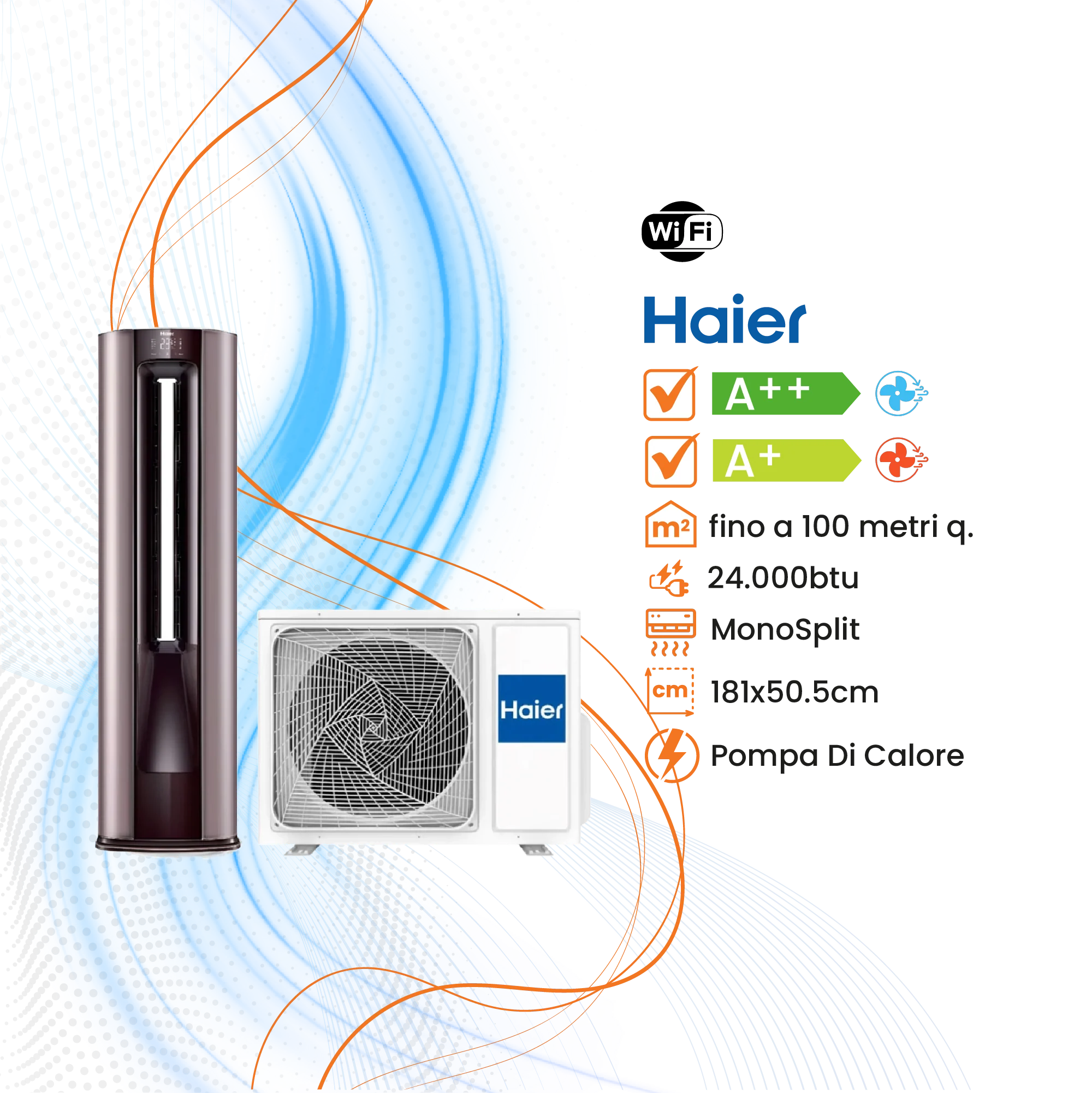 Climatizzatore Haier Colonna Inverter R-32 WiFi