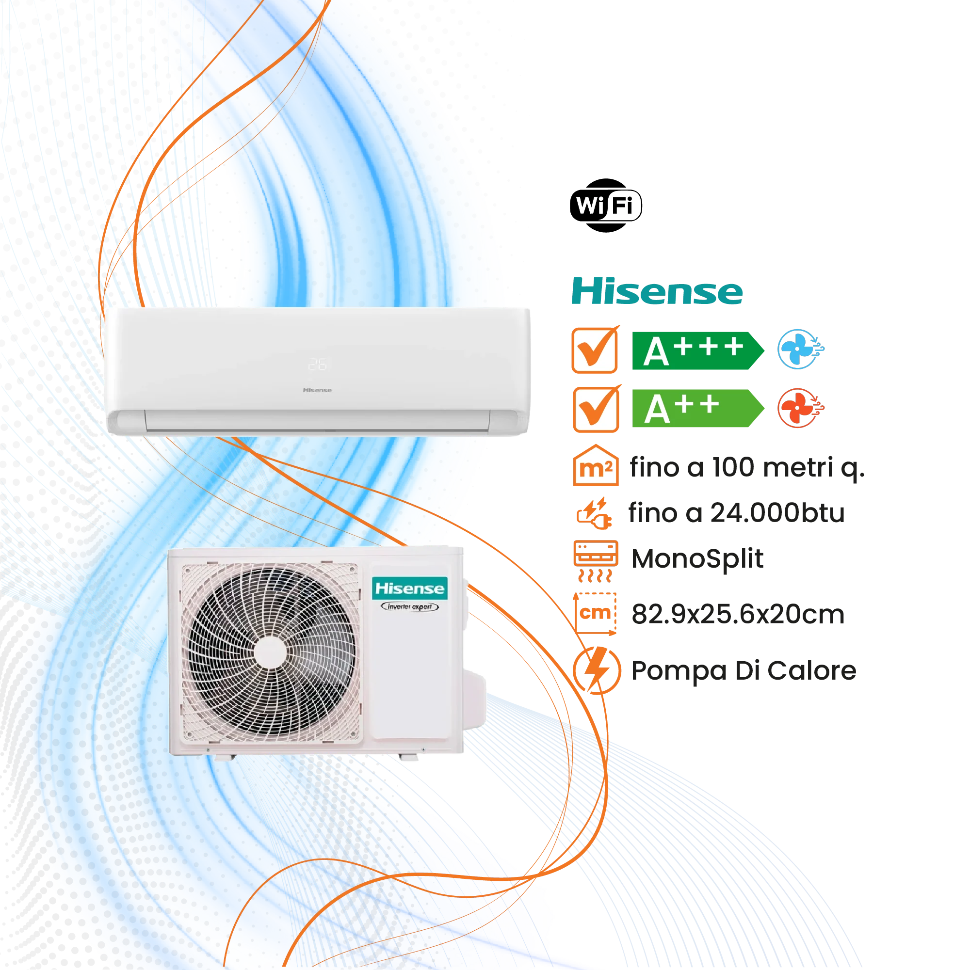 Climatizzatore Hisense Ecosense Inverter R-32 WiFi