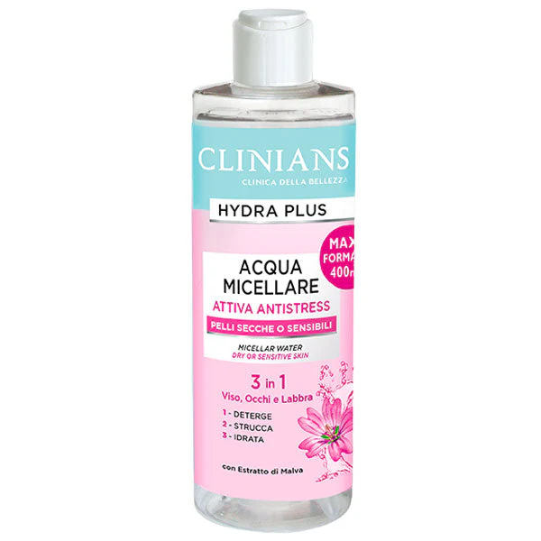CLINIANS ACQUA MICELLARE ATTIVA ANTISTRESS PELLI SECCHE 400M