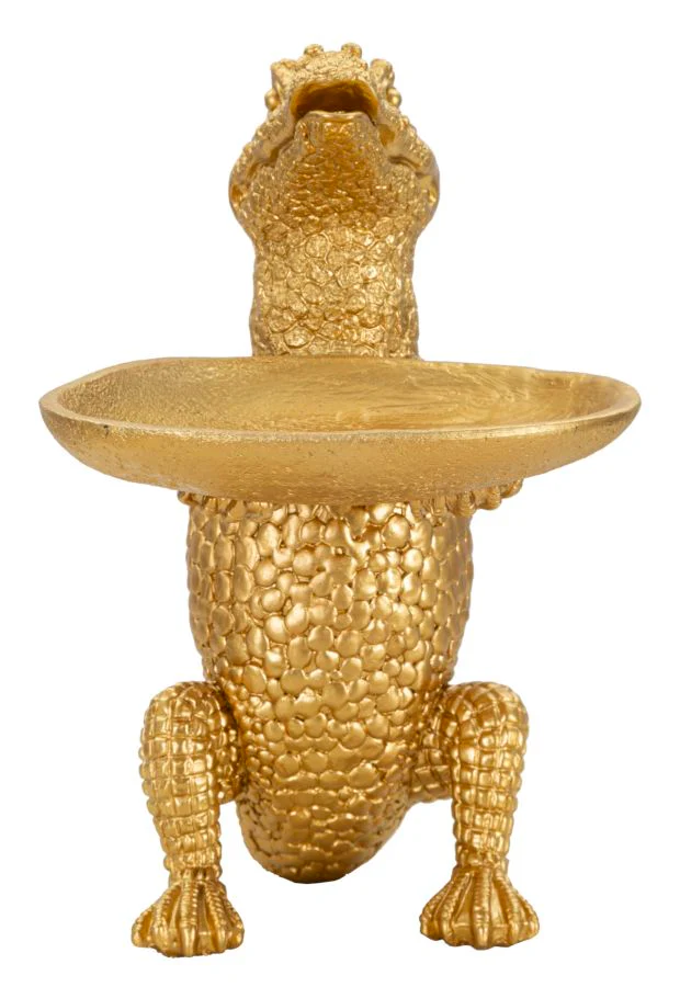 Vassoio Svuotatasche Coccodrillo Dorato 23x15,25x26,60 cm - Image 2