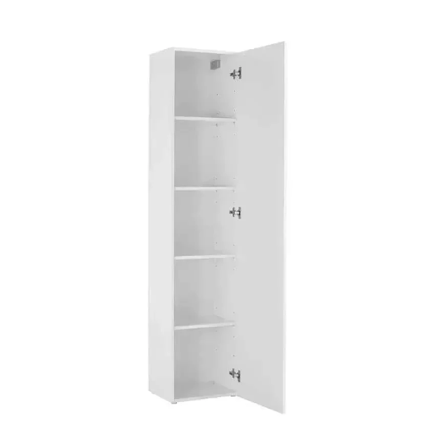 Colonna Armadio Moderno con 1 Anta Battente Bianco Lucido Maruska - Image 2