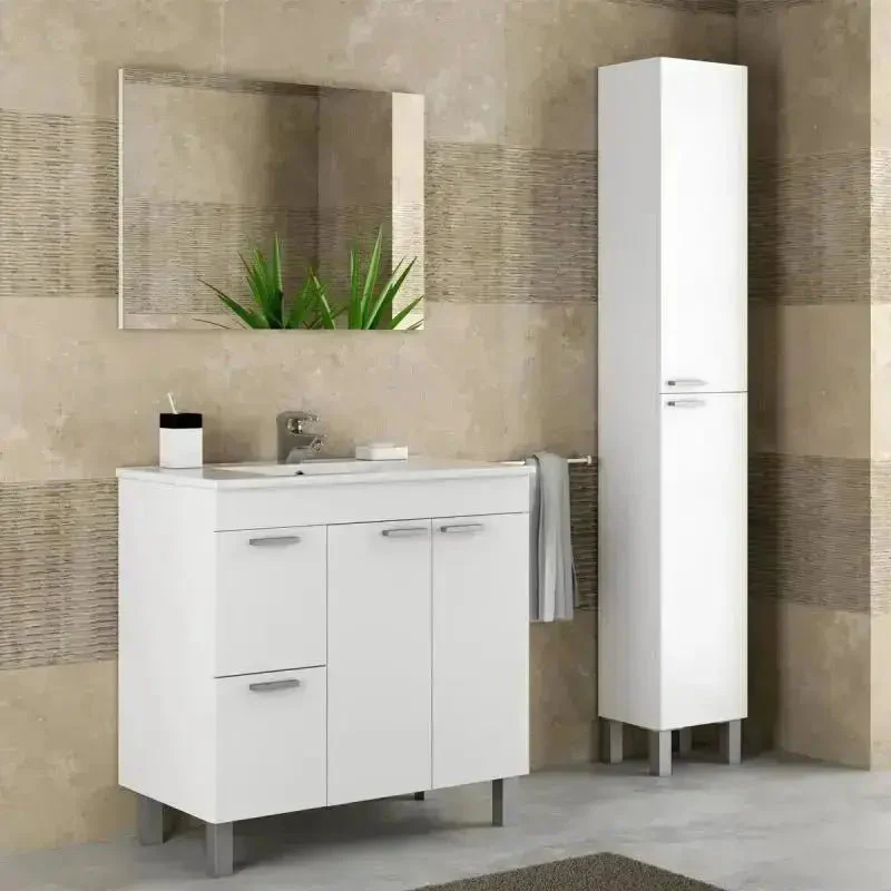 Colonna bagno sospesa 30x26x170h bianco in melanina - Image 2