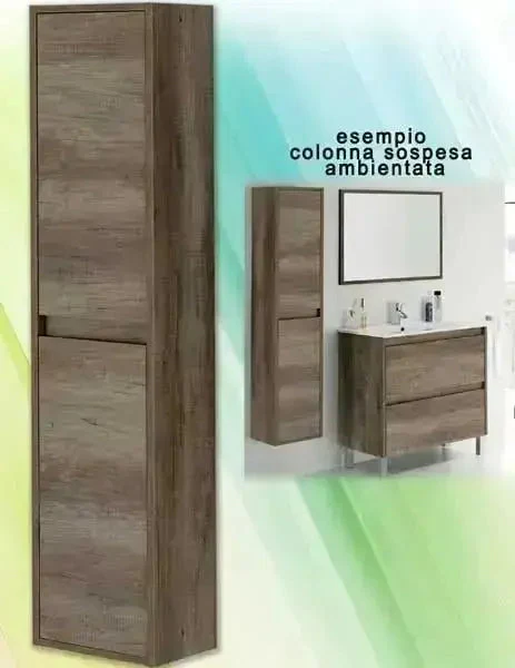 Colonna Sospesa 2 ante  30X26X142H Rovere nordico - Image 2