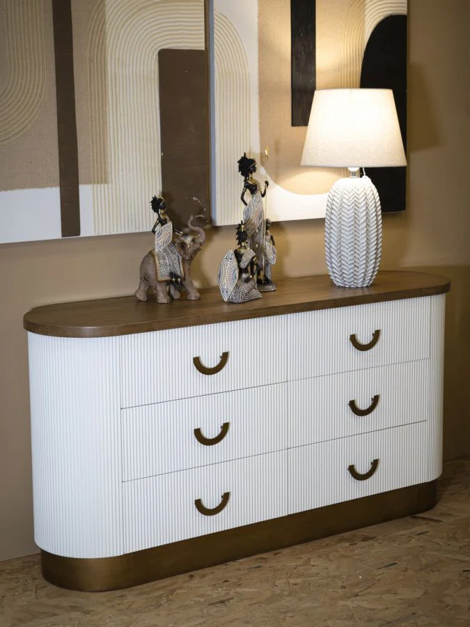 Comò moderno Tolosa 152x40x77 cm con 6 cassetti eleganti - Image 9