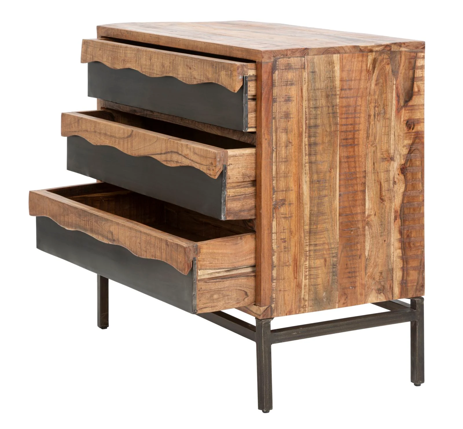 Comò Yellowstone in Legno di Acacia Nilotica - 88x45x80 cm - Image 3
