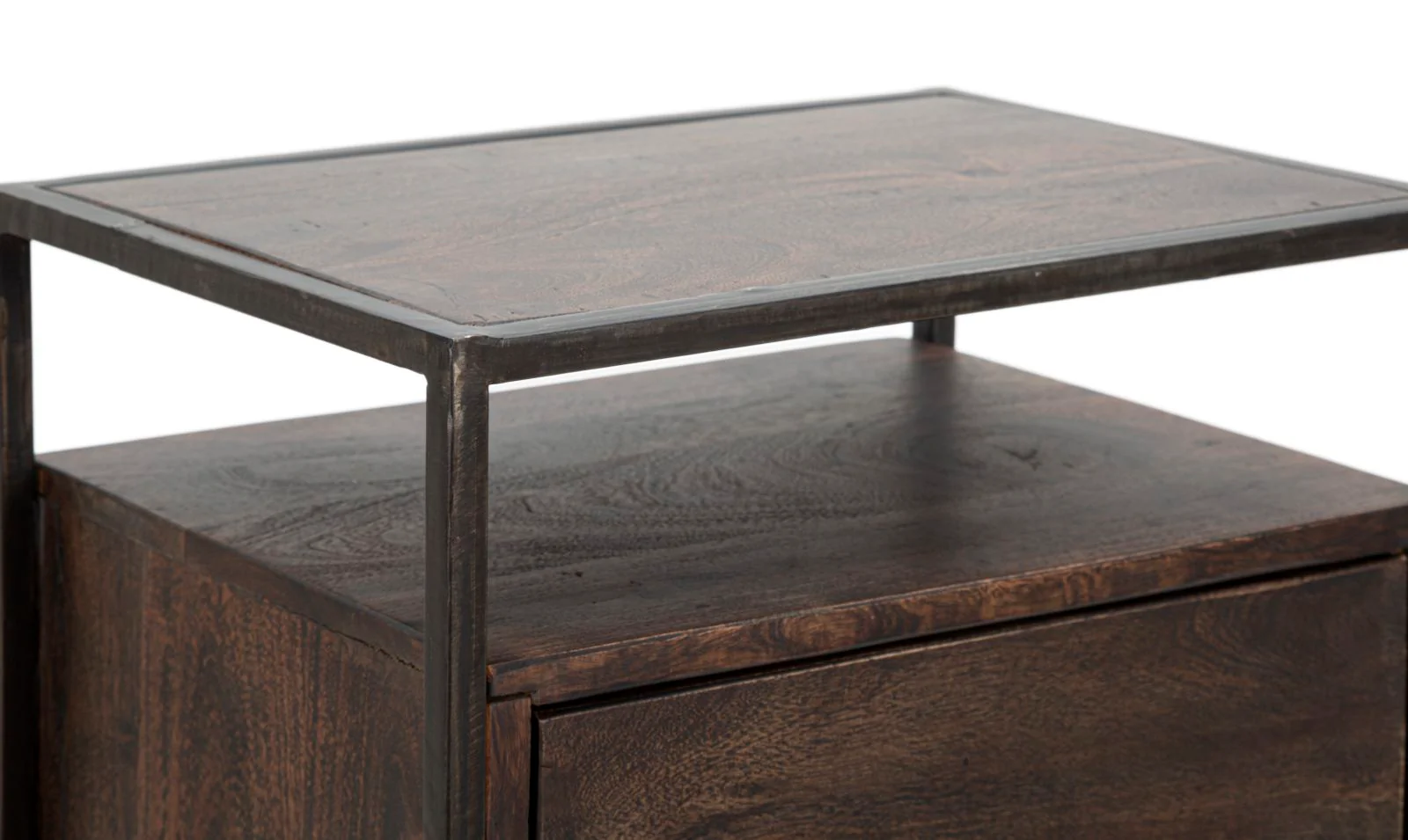 Comodino Elegante in Legno di Acacia Nilotica cm 45x30x66 con Anta e Ripiano - Image 5