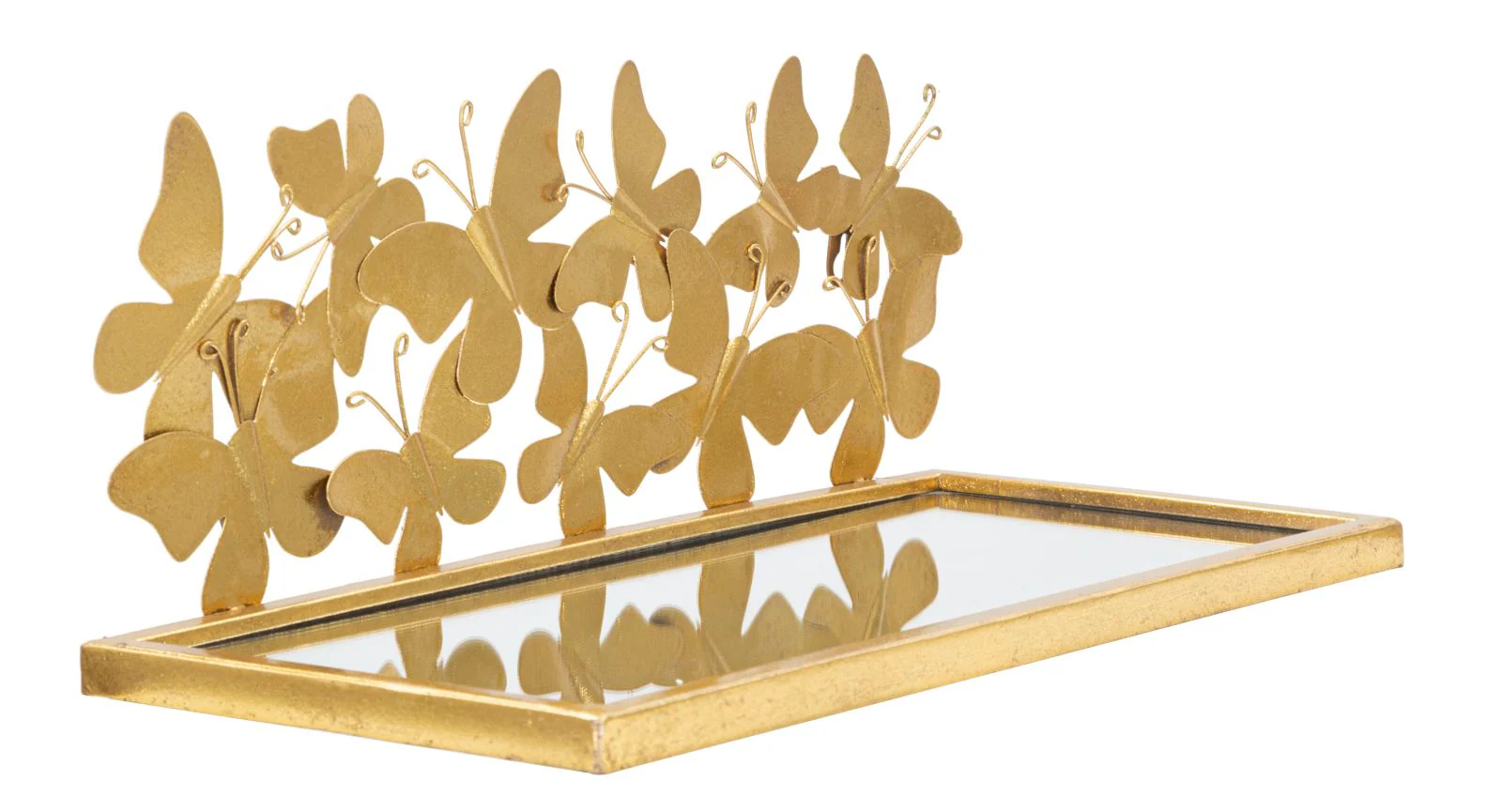 Mensole da Parete Eleganti con Decorazioni a Farfalle - Coppia 43x19,2x16,5 cm - Image 3