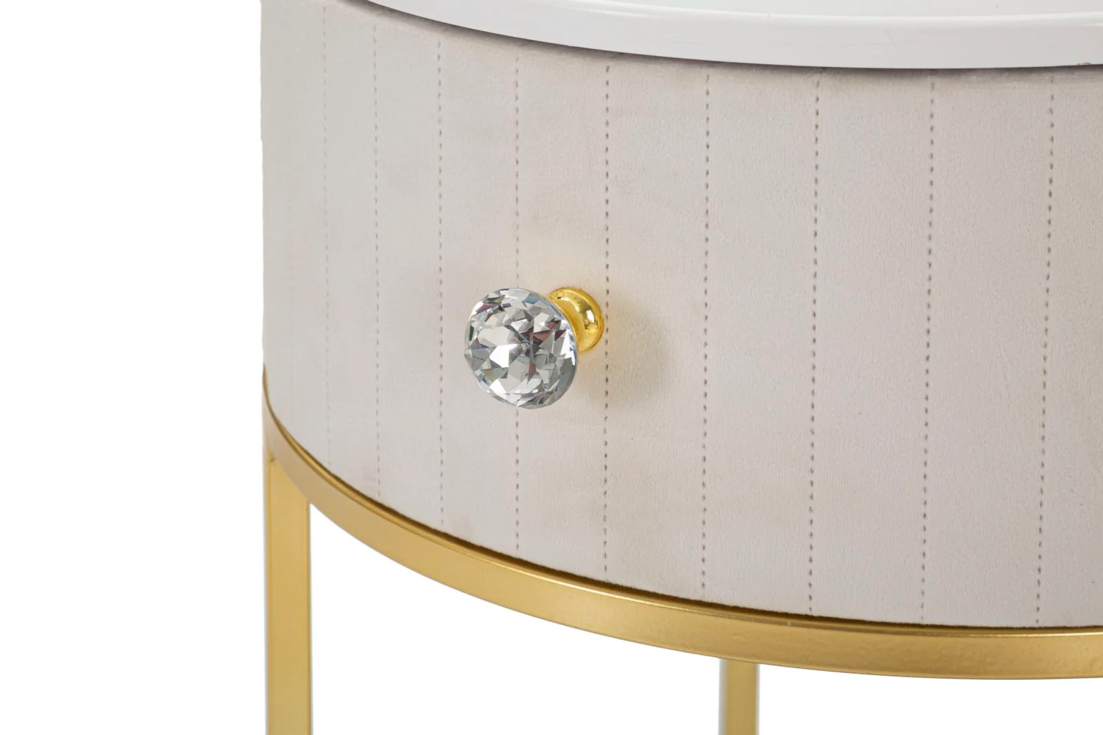 Comodino Elegante Montpellier in Crema Ø 42 cm x H 48 cm - Image 3