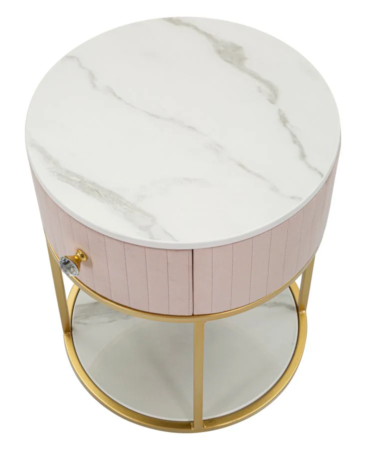 Comodino Montpellier Rosa Elegante Ø 42x48 cm - Image 3