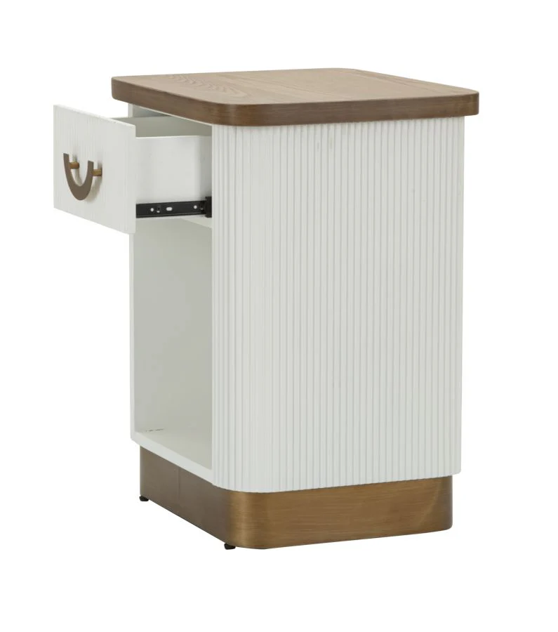 Comodino Tolosa in Legno Bianco e Marrone cm 48x40x62 - Image 3