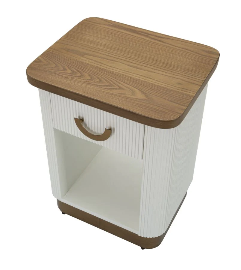 Comodino Tolosa in Legno Bianco e Marrone cm 48x40x62 - Image 4