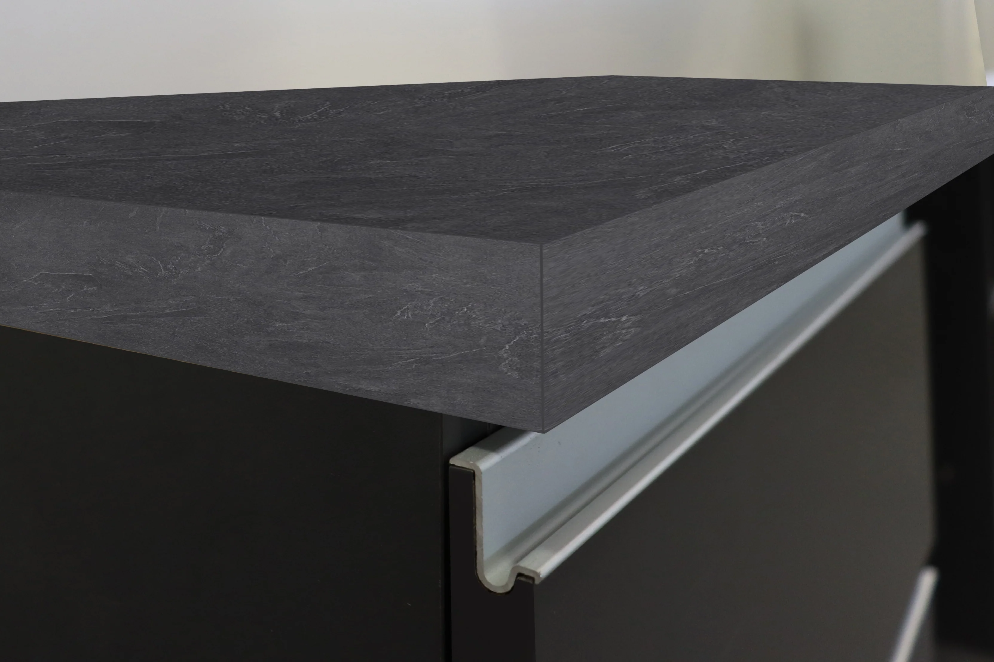 Cucina Lineare SOLE 256 cm - Antracite/Report e Legno Chiaro, Made in Italy - Image 8