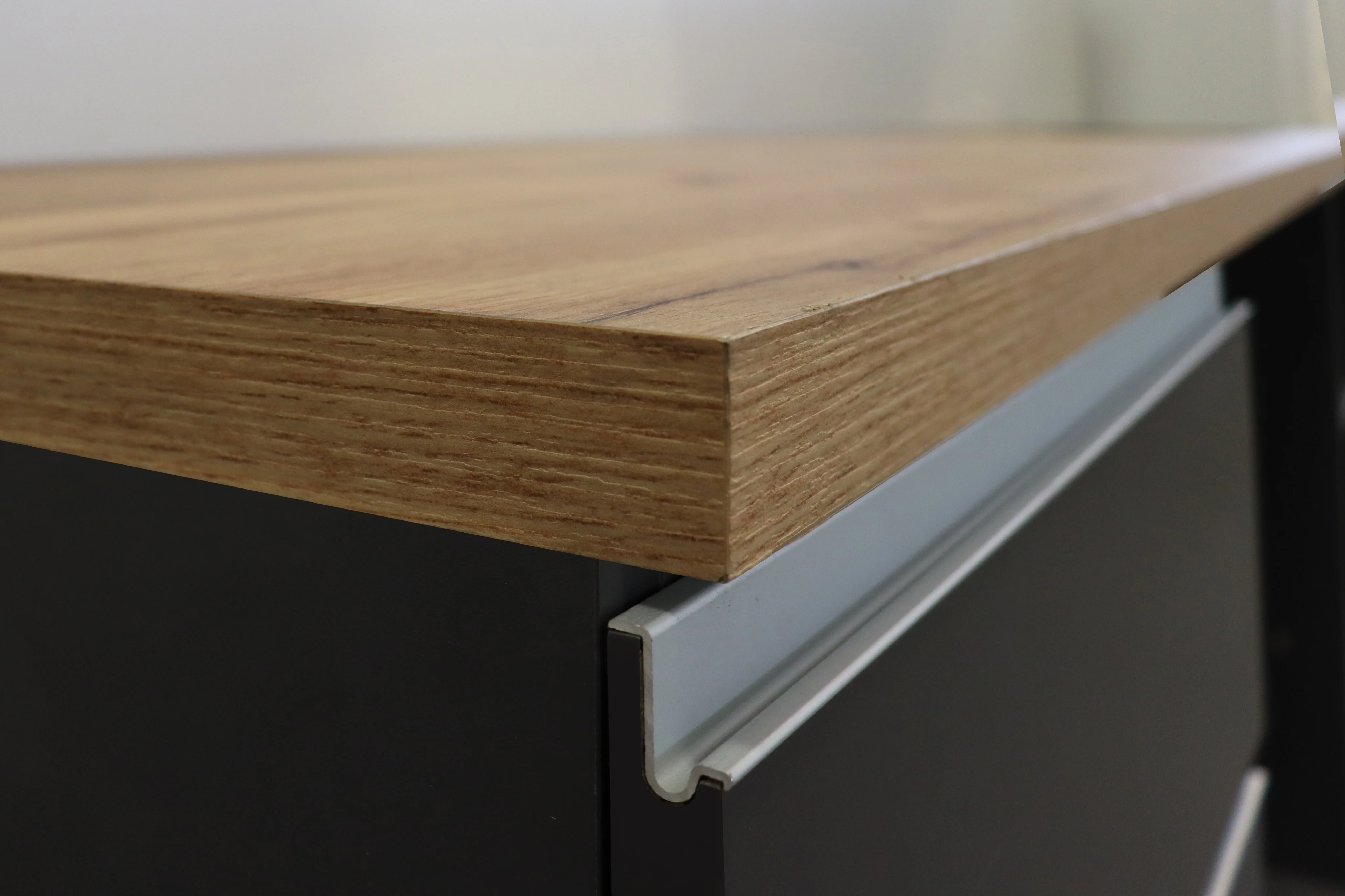Cucina Lineare SOLE 256 cm - Antracite e Rovere Wotan, Design Moderno - Image 13