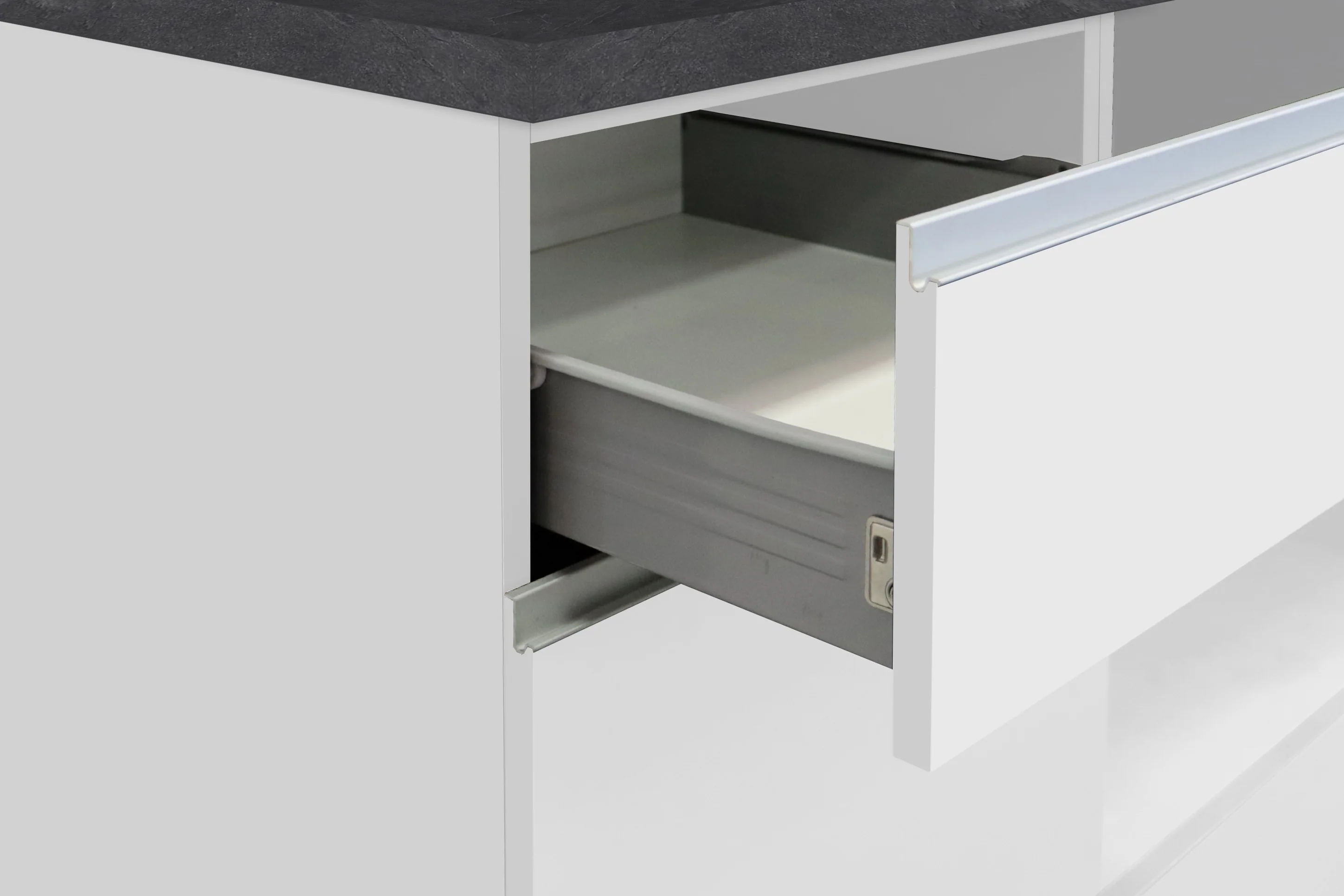 Cucina Lineare SOLE 256 cm - Bianco e Report, Design Moderno Made in Italy - Image 9