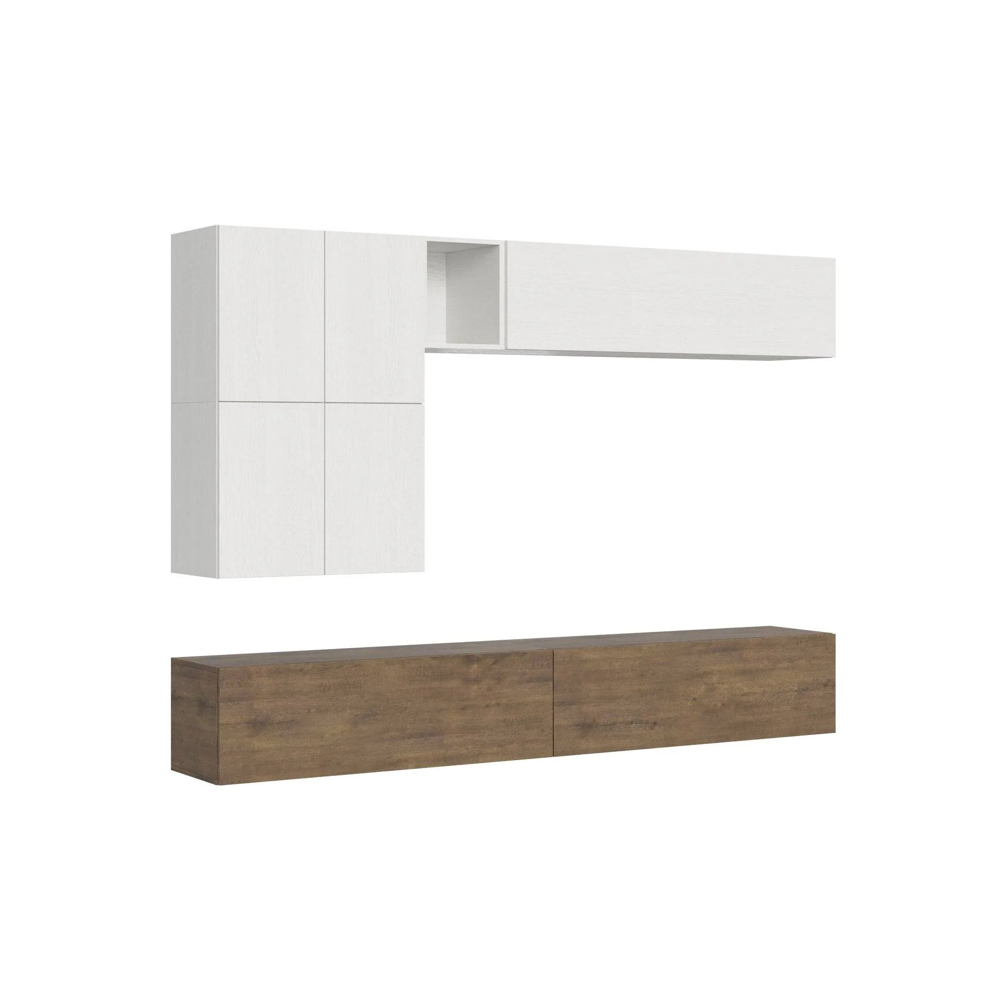 Composizione parete soggiorno Isoka A16 L.268 P.39,2