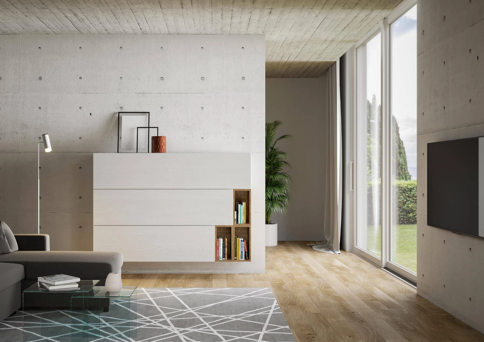 Parete Soggiorno Isoka A19 con Pensili Profondi e Personalizzabili - Image 2