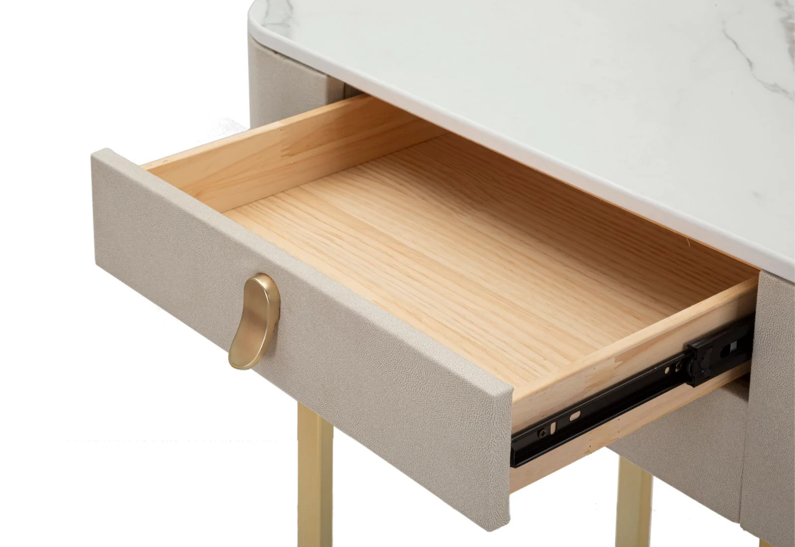 Console Elegante con 2 Cassetti e Piano in Simil Marmo cm 70x40x80 - Image 4