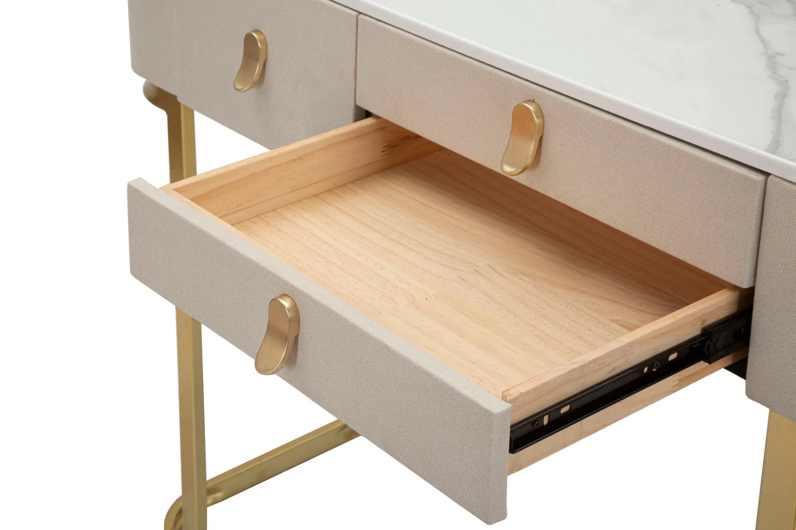 Console Elegante con 3 Cassetti e Piano in Simil Marmo cm 100x40x80 - Image 4