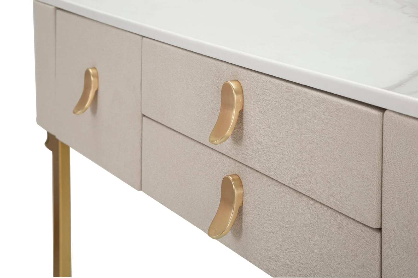 Console Elegante con 3 Cassetti e Piano in Simil Marmo cm 100x40x80 - Image 6