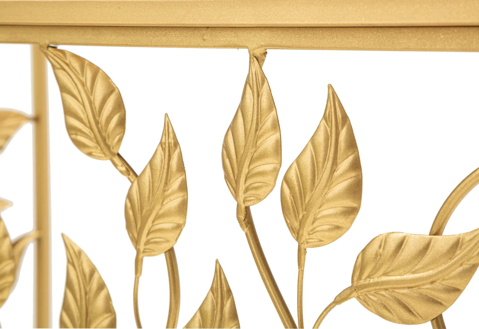 Console Elegante in Metallo Dorato con Piano in Vetro Specchiato 120x40x80 cm - Image 7