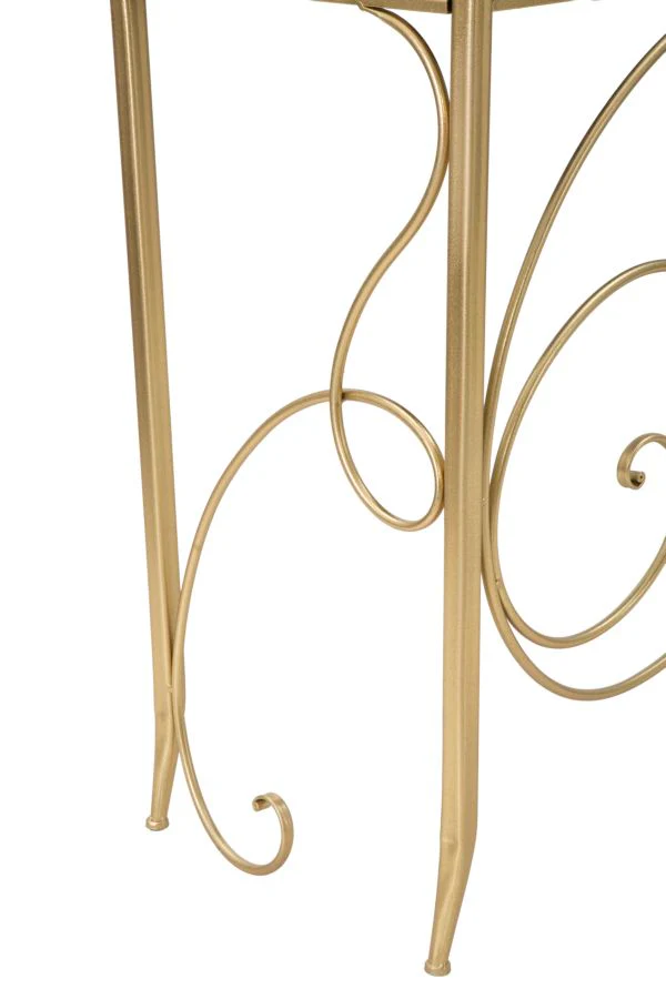 Console Elegante in Metallo Dorato con Piano in Vetro a Specchio 140x40x80 - Image 8