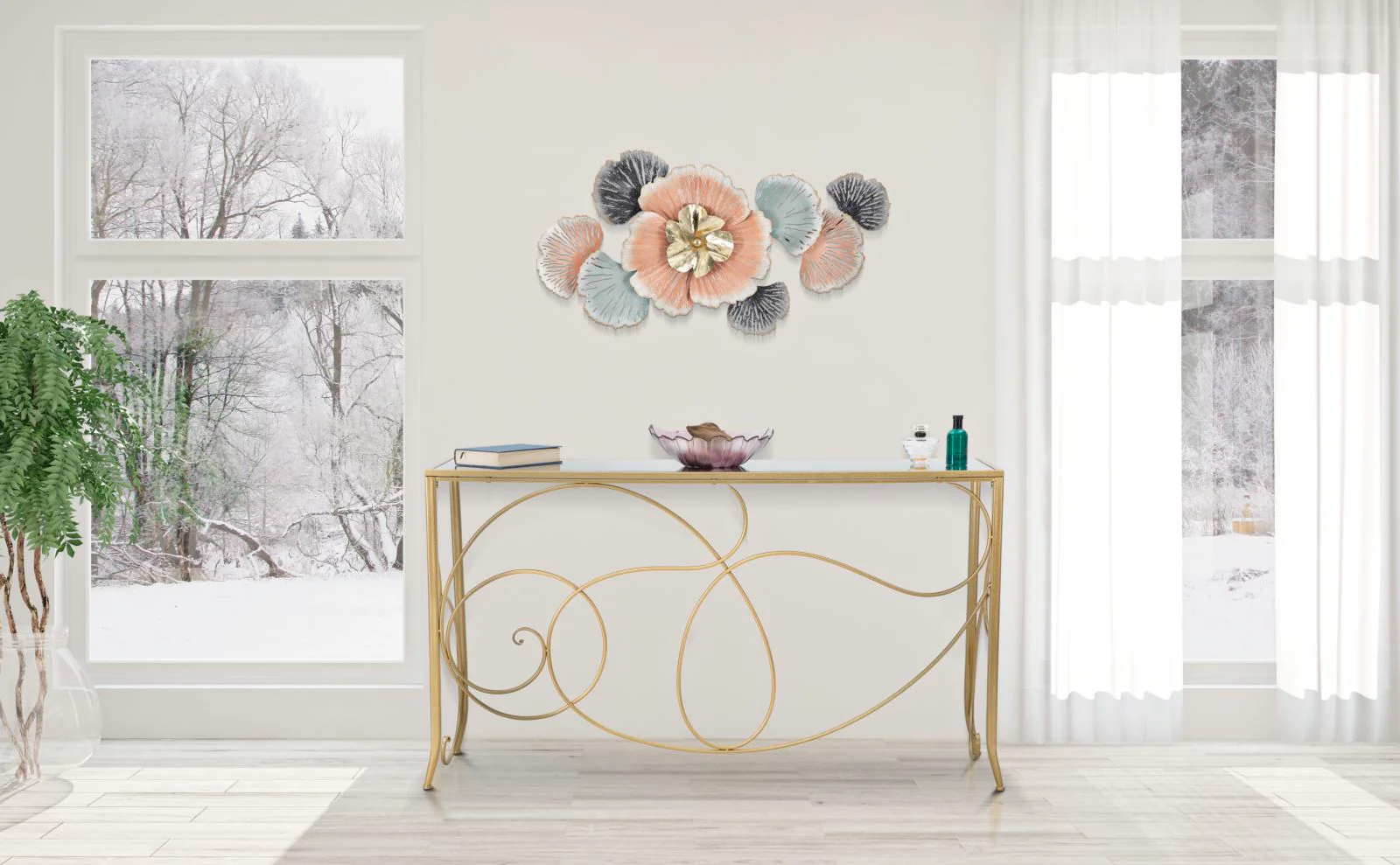Console Elegante in Metallo Dorato con Piano in Vetro a Specchio 140x40x80 - Image 9