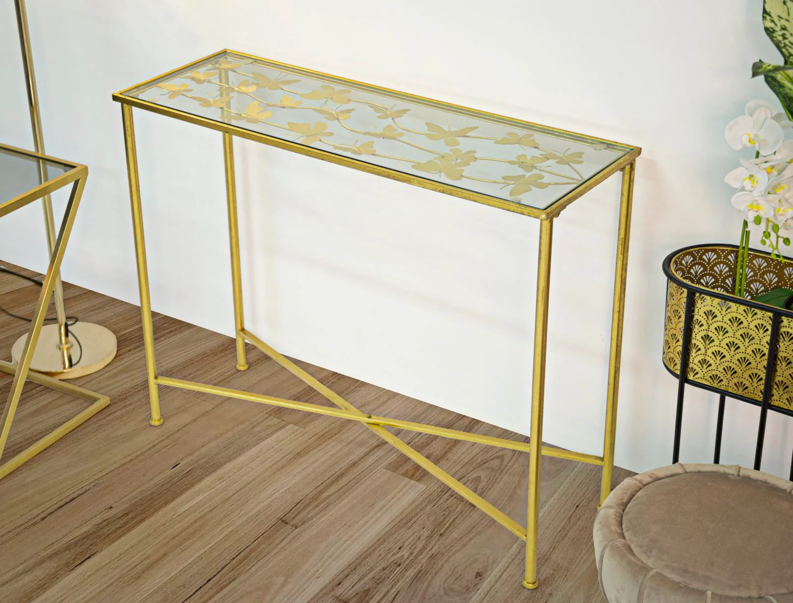 Console in Vetro con Farfalle 100x35x80 cm - Image 6