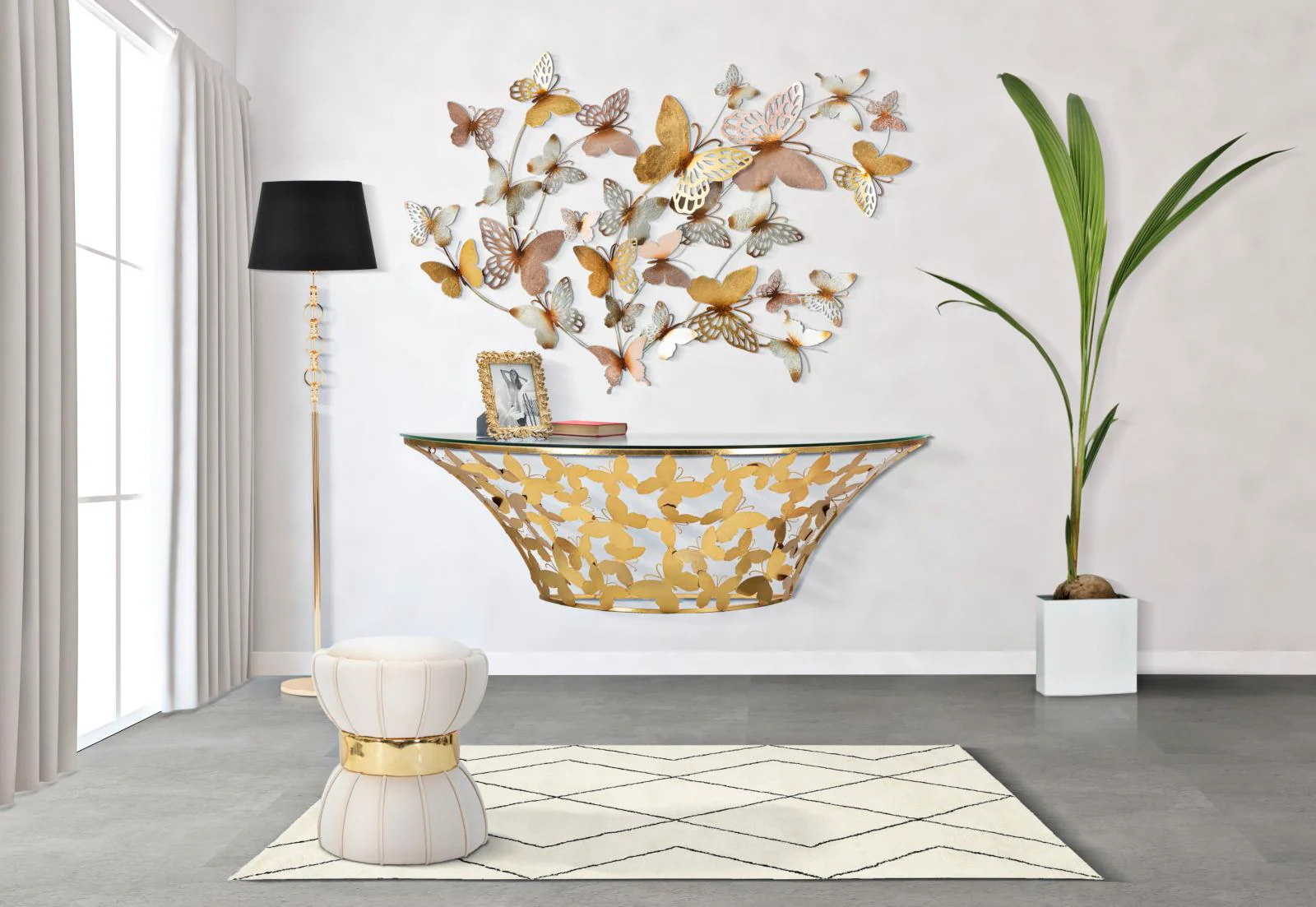 Console Murale Butterflies Elegante 120x40,5x37,2 cm - Image 6