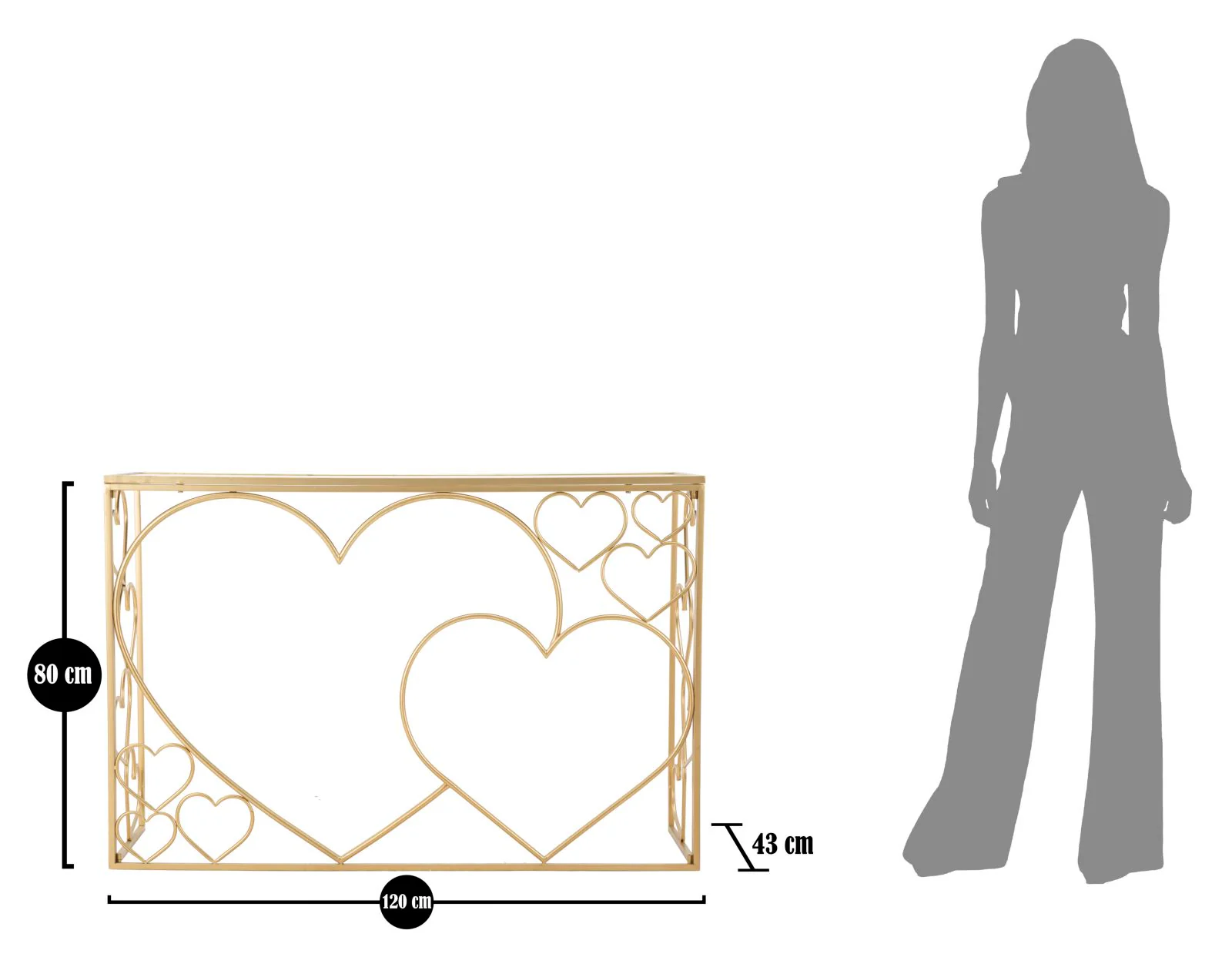 Console Cuore Elegante 120x43x80 cm - Image 9