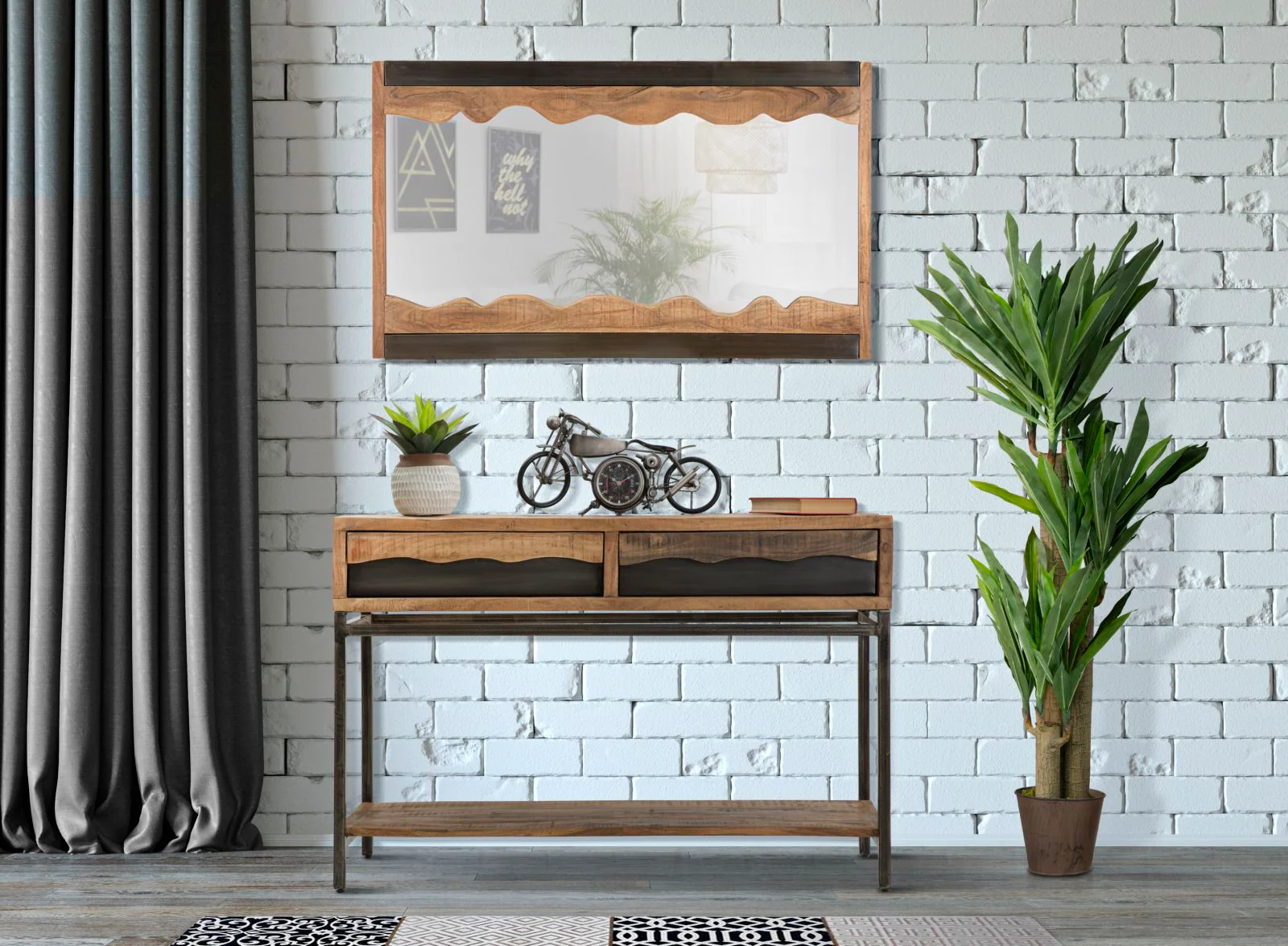 Console Yellowstone in Legno di Acacia Nilotica - Dimensioni 118x40x80 cm - Image 8