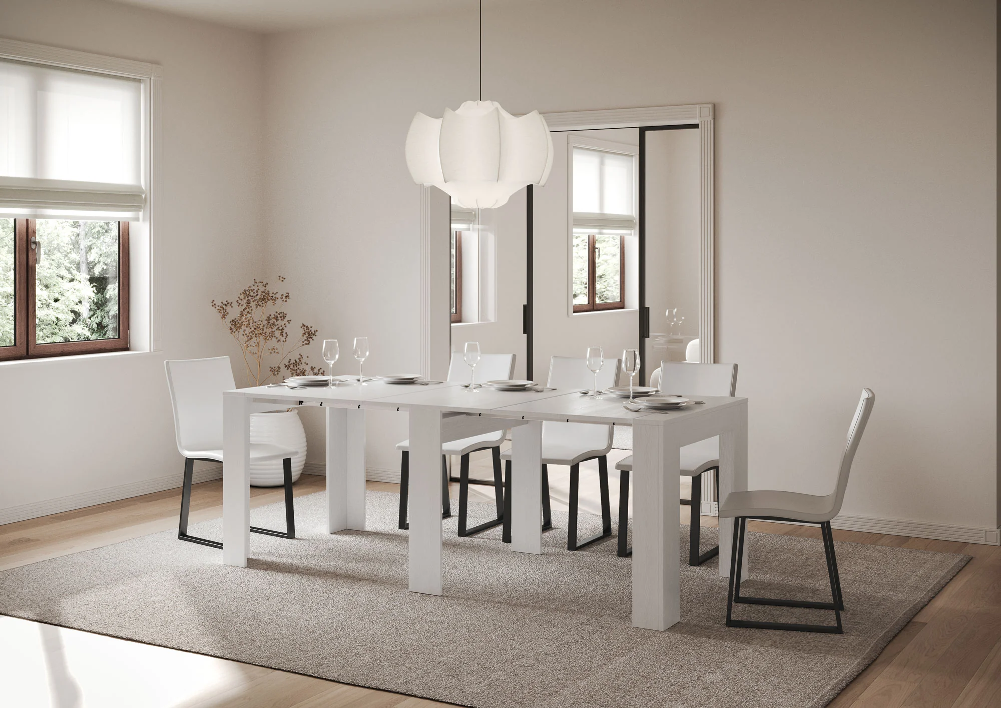 Consolle Estensibile Elegante Slick 90x25/181 cm - Image 11