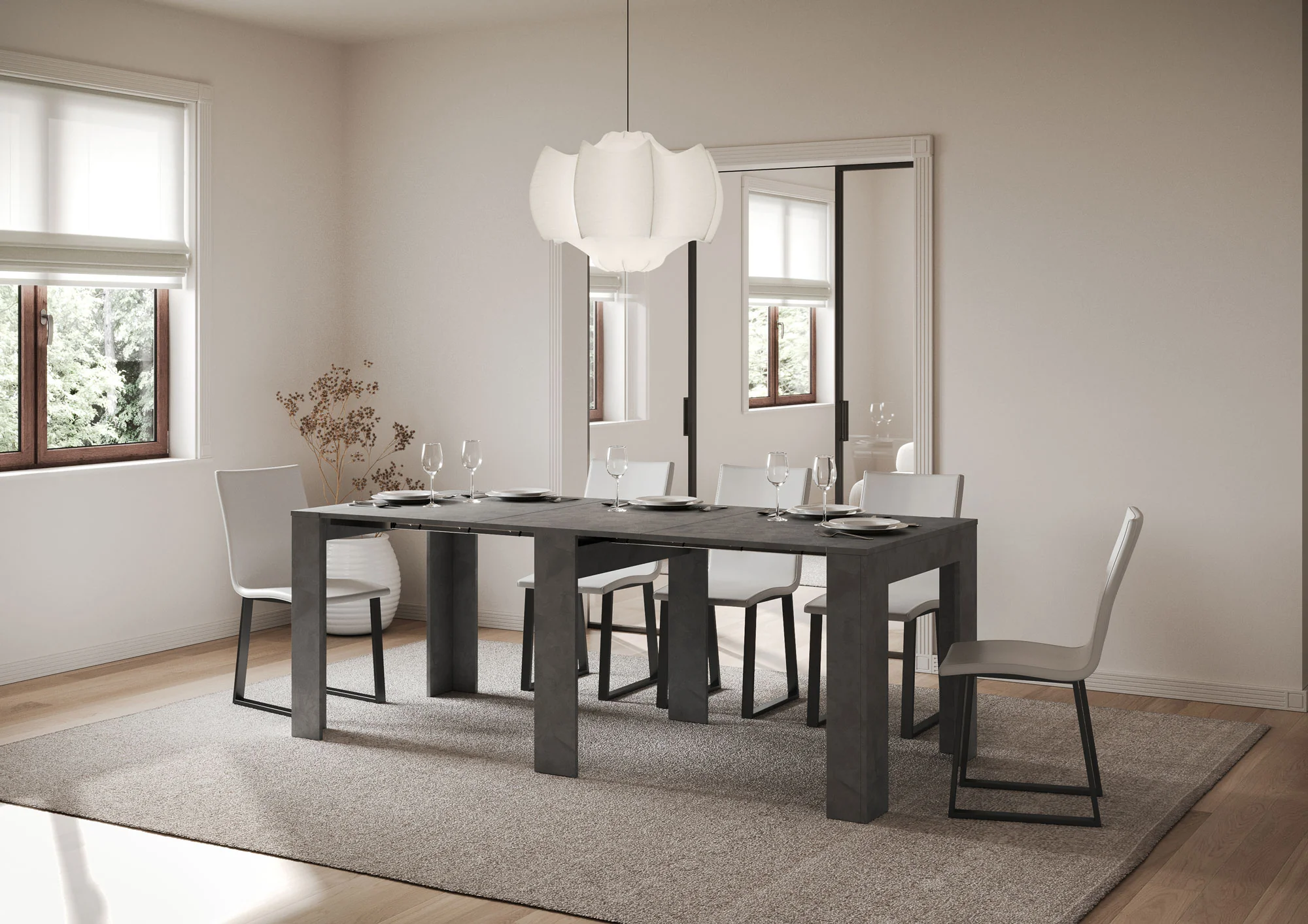 Consolle Estensibile Elegante Slick 90x25/181 cm - Image 12