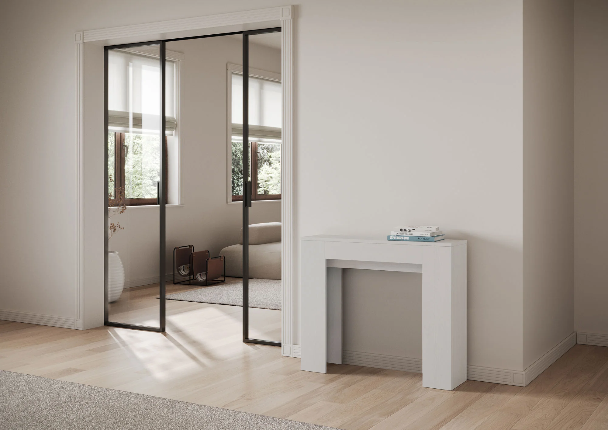 Consolle Estensibile Elegante Slick 90x25/181 cm - Image 3