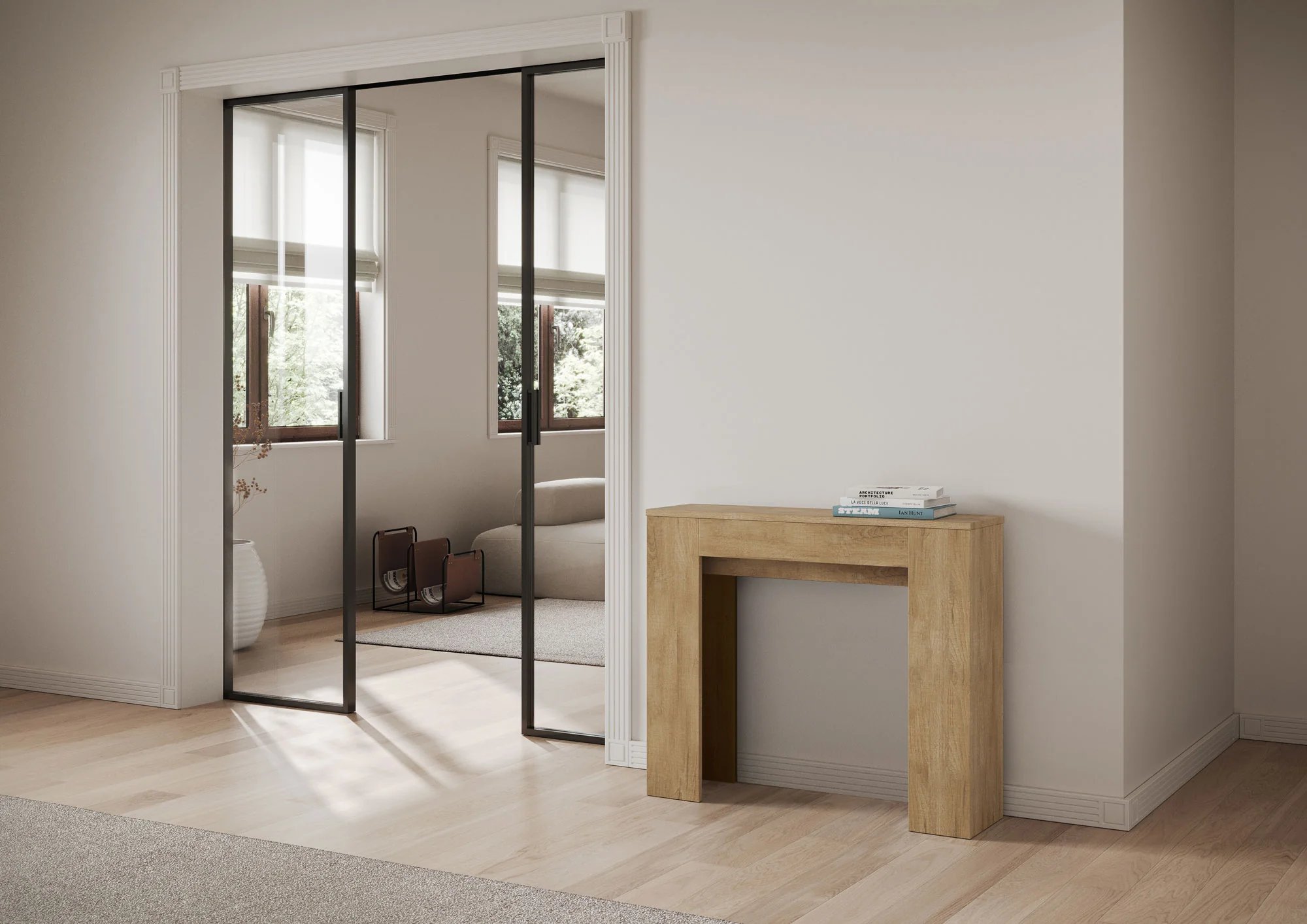 Consolle Estensibile Elegante Slick 90x25/181 cm - Image 4