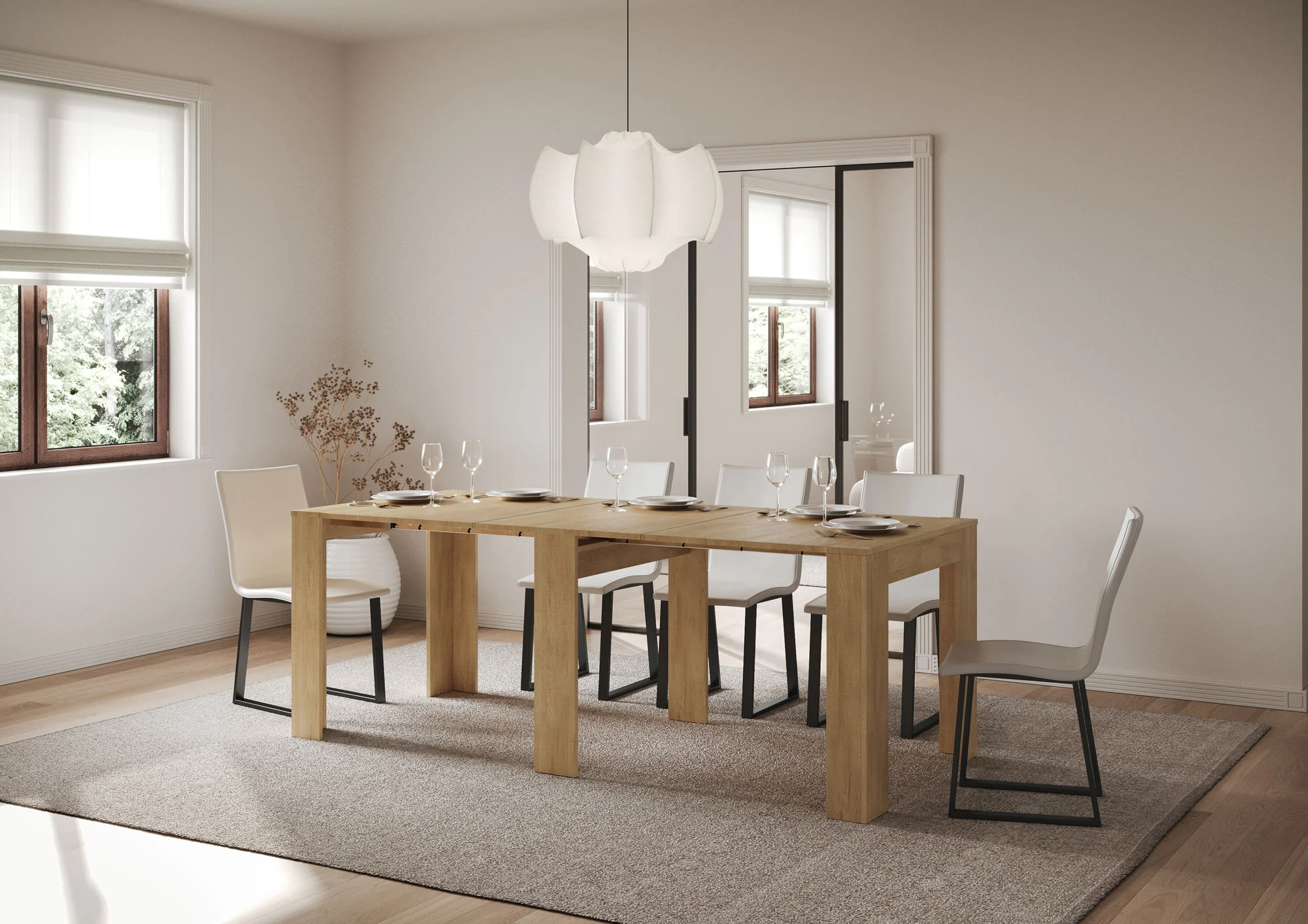 Consolle Estensibile Elegante Slick 90x25/181 cm - Image 5